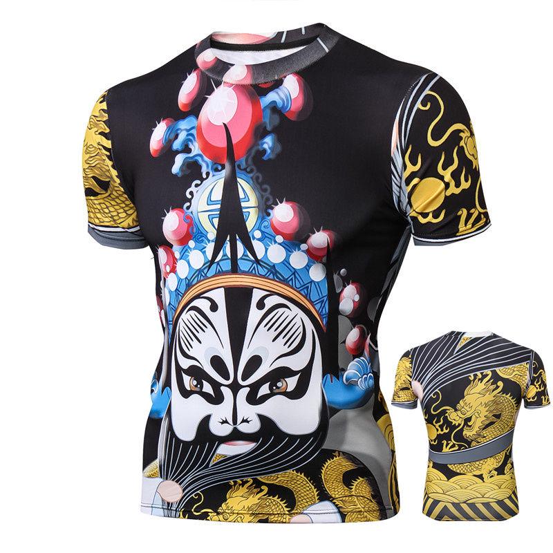 Men's 3D Effect Color Matching Short Sleeve Fashion Round Neck