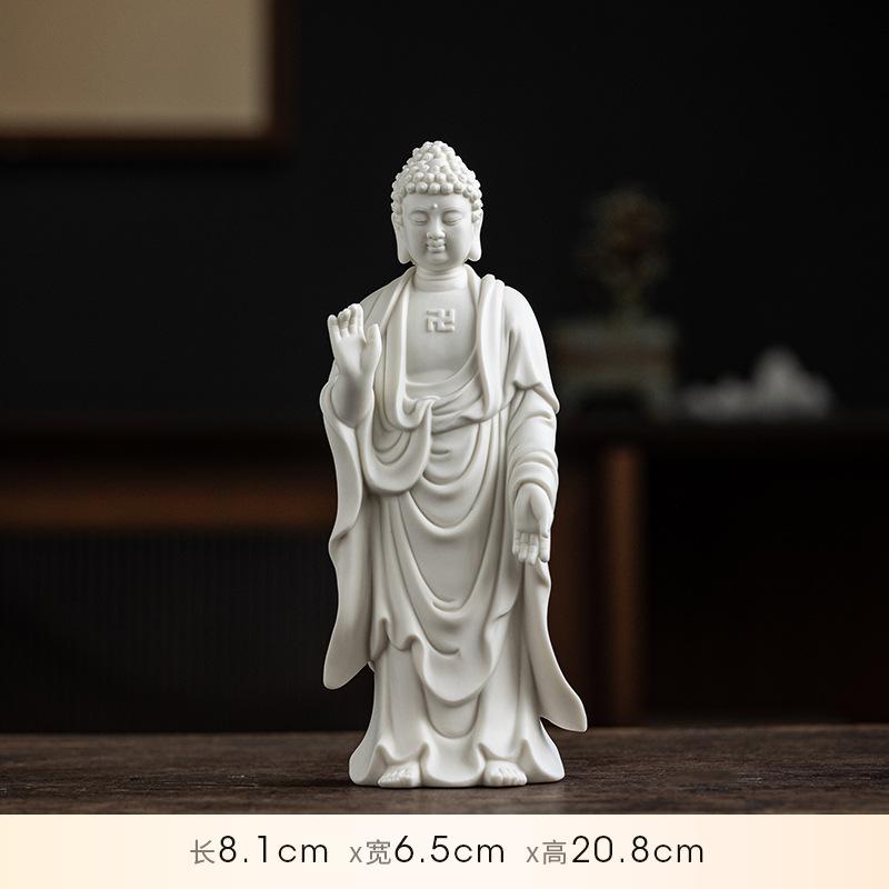 1PCS Purple Clay Buddha Shakyamuni Avalokitesvara Ksitigarbha Bodhisattva Home Worship Buddha Statue Crafts Ornament