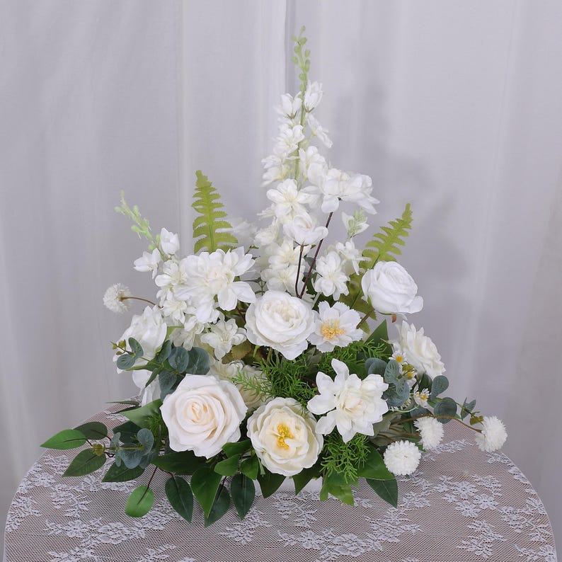 

Uflower 5D Artificial Flower Row Table Wedding Centerpiece Party Wedding Floral Row Home Decor Wholesale Dropshipping 50X40cm