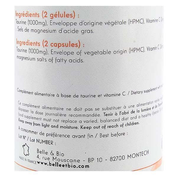 Belle &amp; bio taurine et vitamine c 90 gélules
