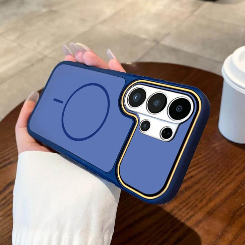 Contrast Color Frosted Magnetic Soft Case for Samsung Galaxy S26 Plus S25 S24 S23 Ultra for Magsafe Shockproof Bumper Back Cover