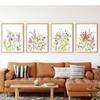 Watercolor Wildflower Flower Poster Colorful Floral Prints Plant Wall Art Canvas Painting Wall Pictures for Living Room Decor