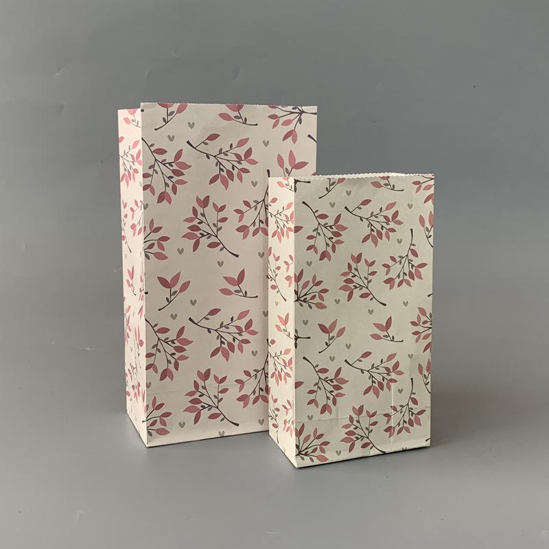 Small Floral Polka Dot Candy & Gift Paper Bag (Handle-Free, Flat Pocket for Cosmetics & Wedding Favors)