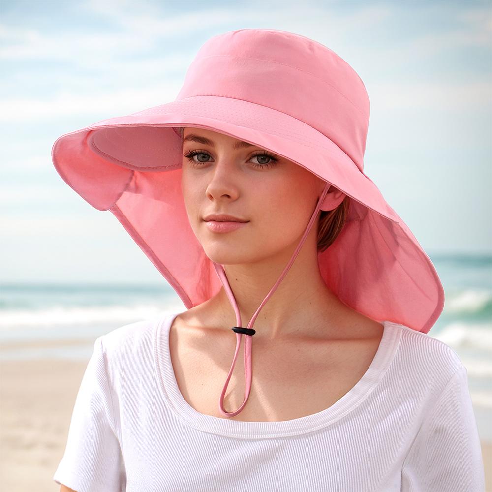Breathable Outdoor Bucket Hat UV Protection Neck Flap Hat  for Hiking Fishing Travel