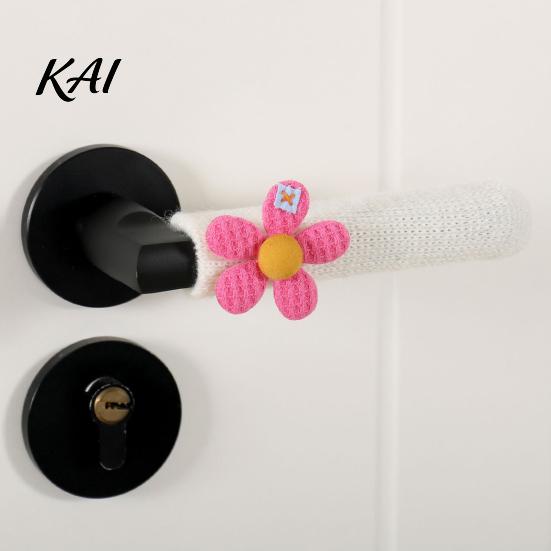 Cozy Home Decor Accessories Knitted Doorknob Covers, Thick Anti?Slip Furniture Feet Protector Sleeves, Door Handle Cute Flower Design Grips Cushion
