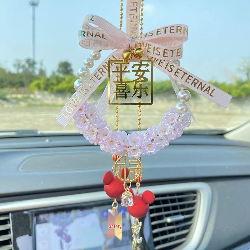 High-End Peace & Joy Feather Rearview Mirror Pendant
