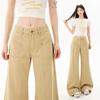 Spring Summer Pure Cotton Casual Soft Non Cling Micro Flare Patchwork Slim Flare Denim Pants For Women Casual Pants Oversize Denim Trousers
