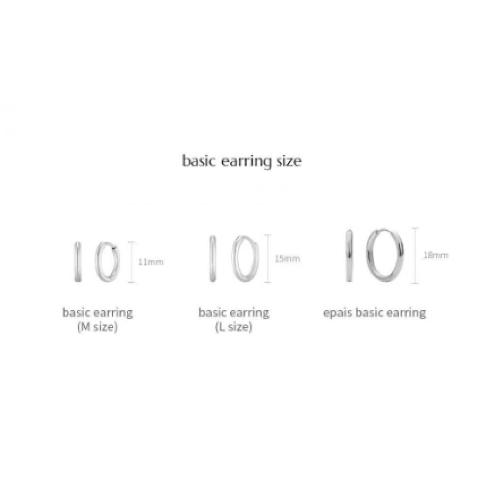 VERTE Basic Earring  Gold Ver.  2 Size    deux.silVer.131