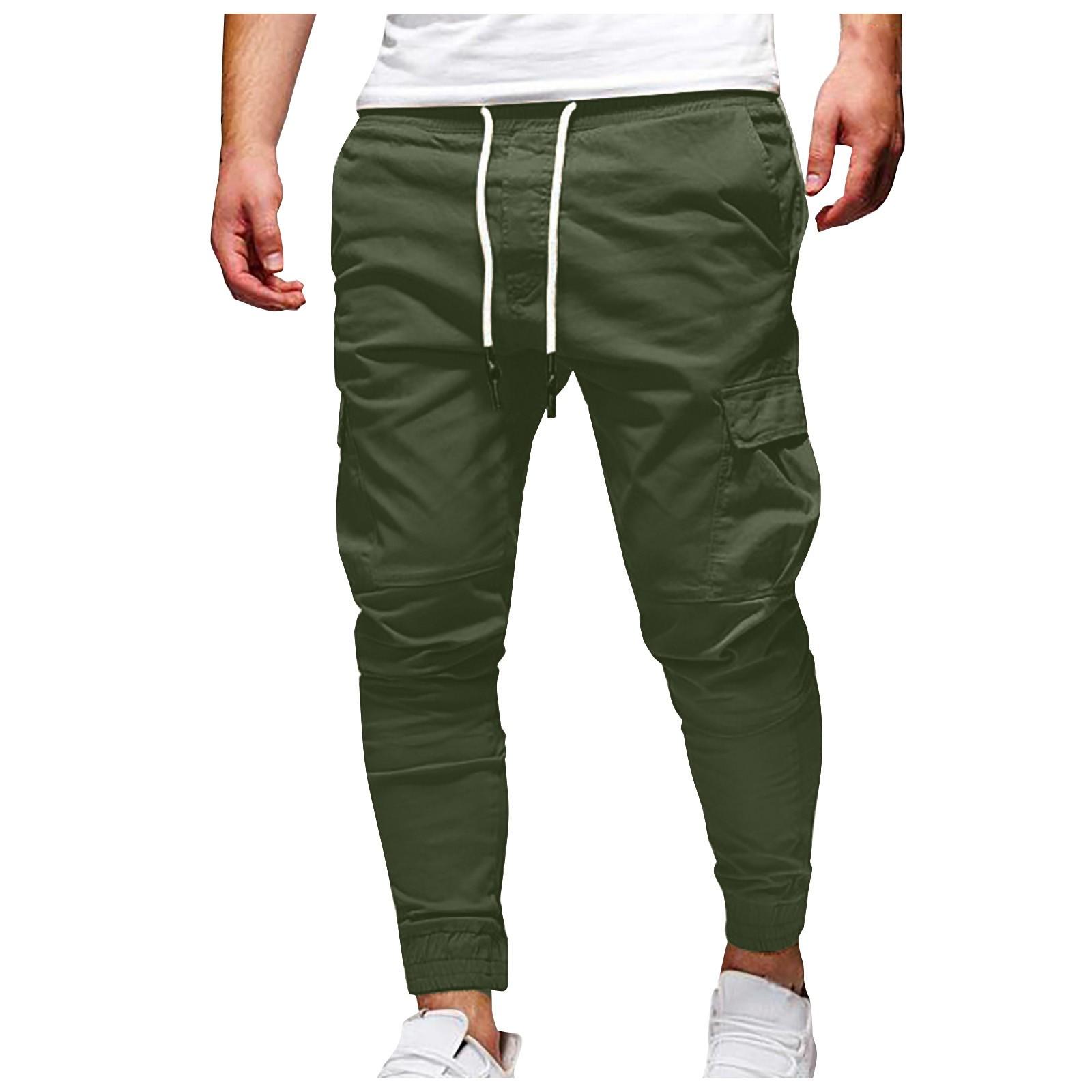 

Мужские домашние модные повседневные базовые свободные дышащие быстросохнущие брюки L армия зеленый