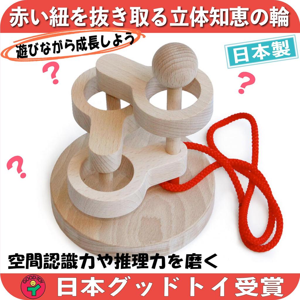 3D Wooden Brain Training Puzzle Brain Activation Japan Good Toy Award Educational String Brain Ages and Made In Japan (3 Tiers) - Toy, Winner, Toy,