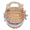 Wicker Picnic Basket with Removable Liner Empty Picnic Hamper Basket with Lid and Handle for Easter Camping Mother S Day