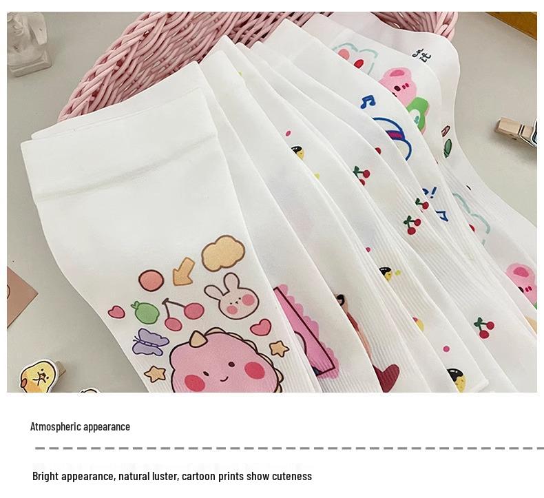 Kids' Ice Silk Sun Protection Arm Sleeves: Cute Cartoon Design for Boys and Girls