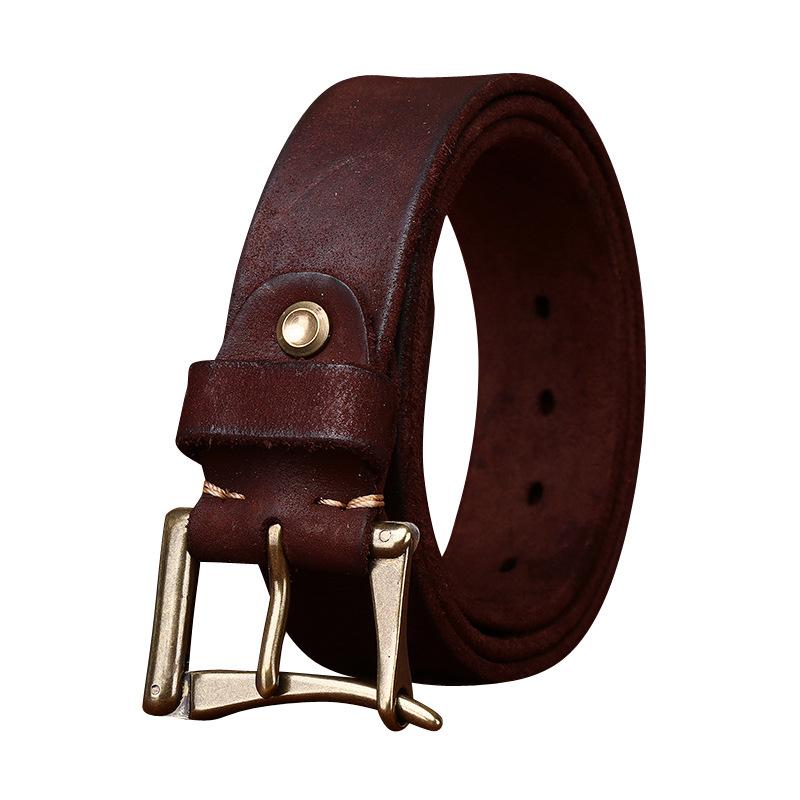 Men's Belt Retro Workwear Handmade Pin Buckle Belt Men's Bronze Quick Removal Quick Solution