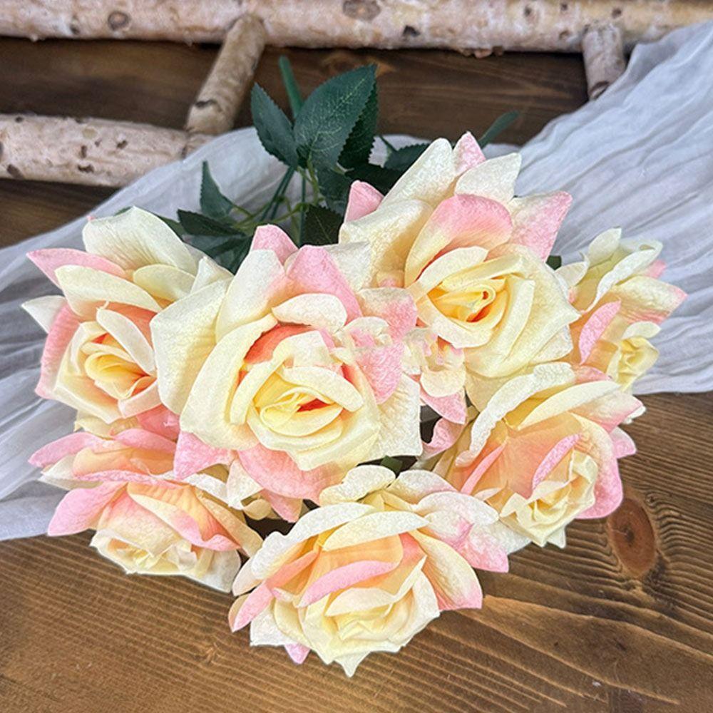 Multicolor Artificial Rose Flower DIY Accessories Faux Flower  Party Supplies