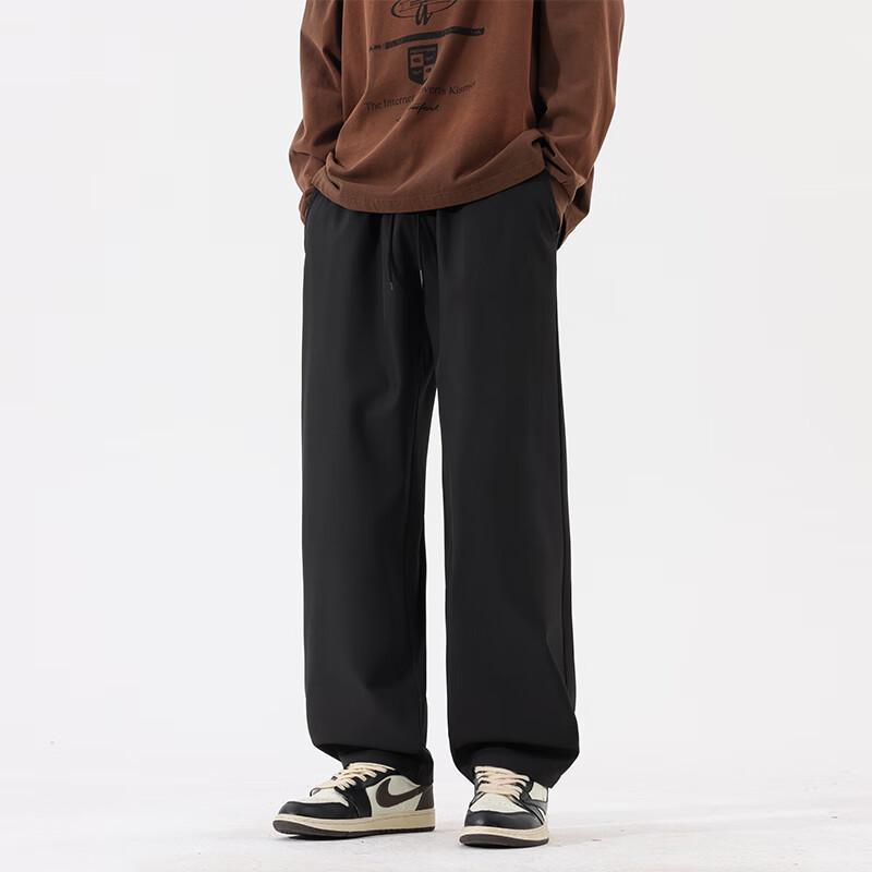 Wassup Sohot Męskie spodnie casualowe z prostą nogawką, ocieplane polarem