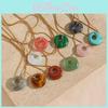Natural Crystal Pendant Necklace With Round Citrine And Agate For Jewelry Enthusiasts