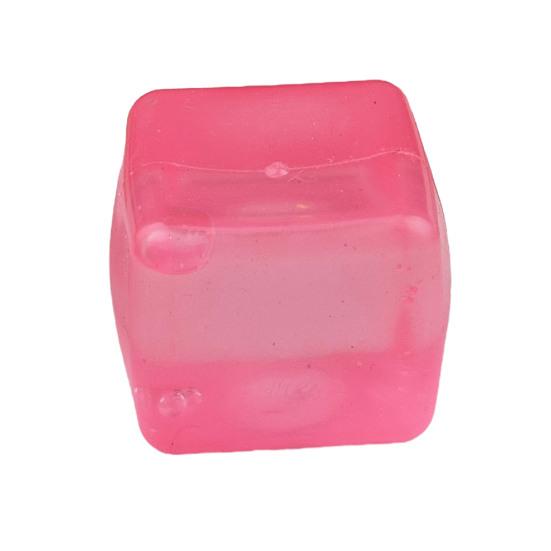 Cube Squeeze Toy Anxiety Relief Stress Toy, Clear Frosted Tool Snowflake Glitter Ice Sensory for Students Workers Shape