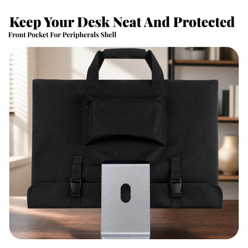 Integrated PC Carrying Sleeve with Compartments Adjustable Storage Bag Padded