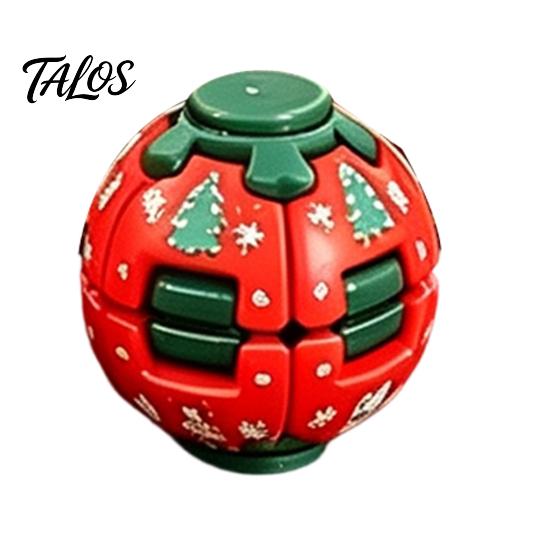Stressabbau-Spielzeug für Kinder Zum Drücken und Drehen Fidget Ball, Verwandlungsfähiger Spinner Sensorische Nikolaus-Füllung Spielzeug für Erwachsene Teenager, Angst-Fokus-Spielzeug, Weihnachten