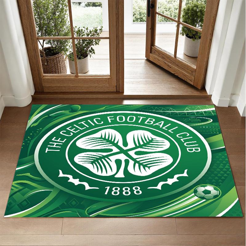Celtic FC Design Crystal Velvet Rug Soft Decorative Mat for Bedroom Entrance