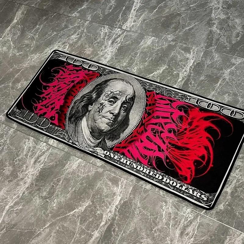 Dollar Carpet Bedroom Rug Usd Banknotes Cabinets for Living Room Bedside Area Rugs US Dollars Doormat Alfombra Habitación