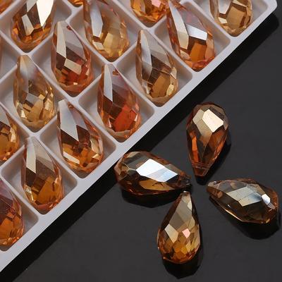 Home Partyzubehör Facettiert DIY Für Wassertropfenperlen 12*22mm Hohe Qualität Anhänger Schmuckherstellung Schmuckzubehör Halskette 10 Stück Lose Perle