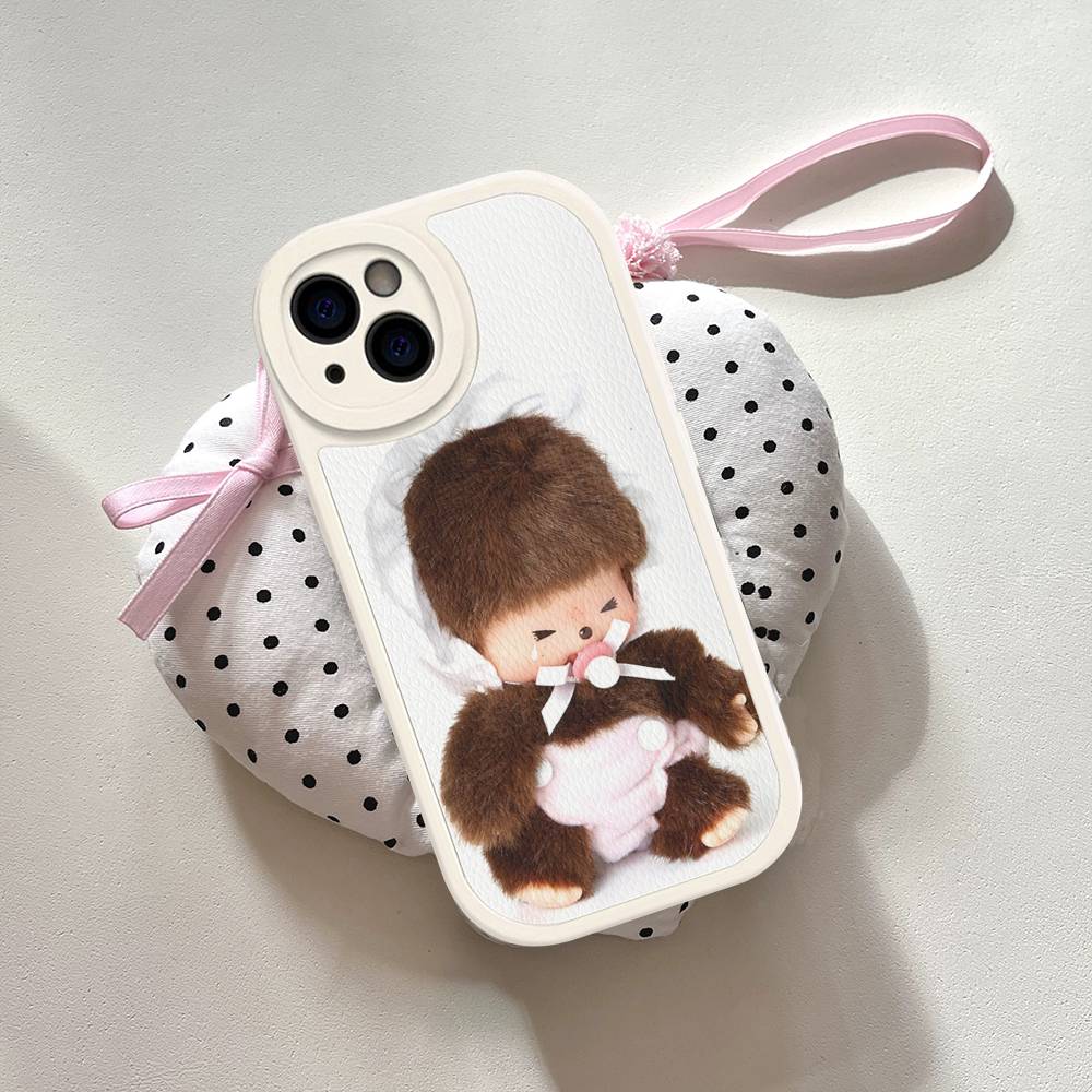 Cute M-monchhichis-s Phone Case For IPhone 16 15 14 11 12 13 Pro Max Plus Back Leather Shell
