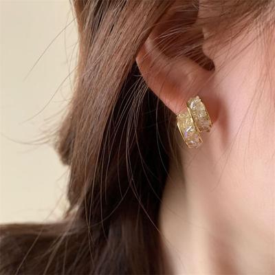 Luxury Full Crystal Stud Earrings Fashion Geometric Rhinestone Earrings For Women Girls Party Earrings Accessories Jewelry