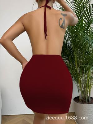 Sexy rückenfreies Nachthemd mit tiefem V-Ausschnitt und Strapsen, sexy Unterwäsche, Loungewear, Mode für den Außenhandel