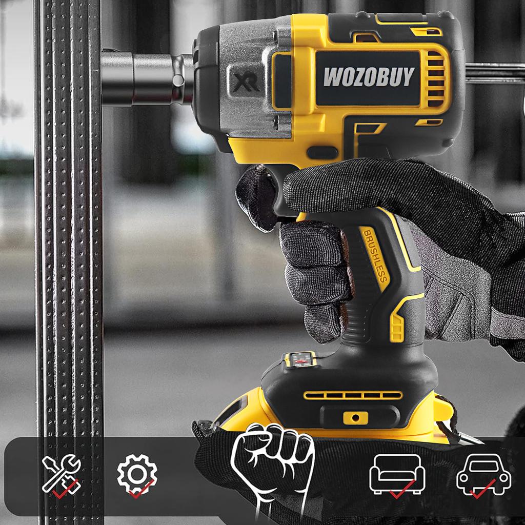 18V Bürstenloser Schlagschrauber, wiederaufladbarer bürstenloser Schraubenschlüssel, Wolframstahl-Schaft, elektrischer Spanner für Makita-Akku