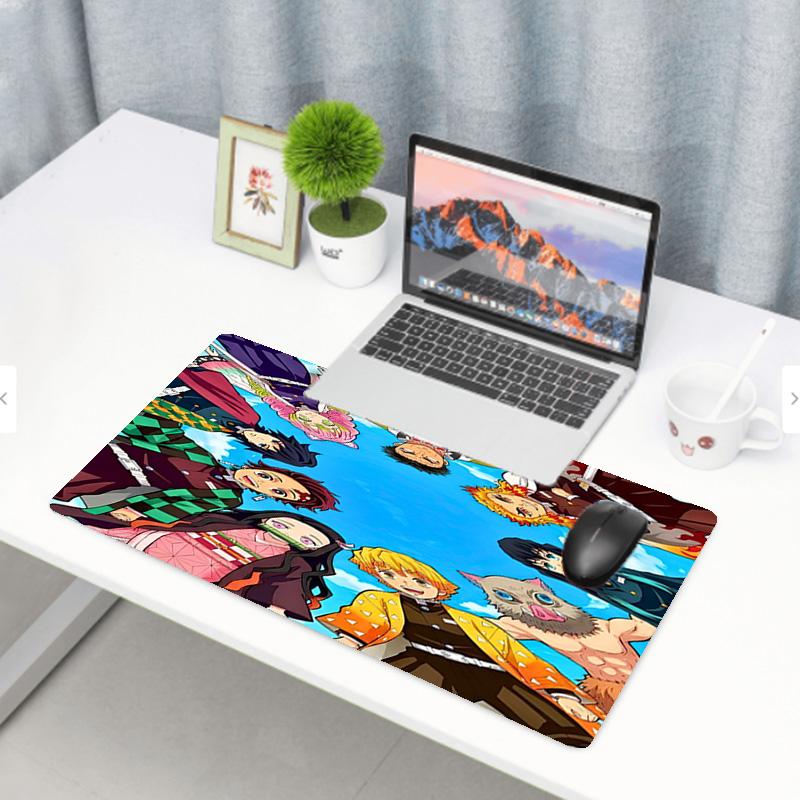 Demon Slayer Print Mouse Pad, Anti‑Slip Desktop keyboard Mat, for PC Laptop Gaming Working Daily Use, Cool Festival Surprise Gift