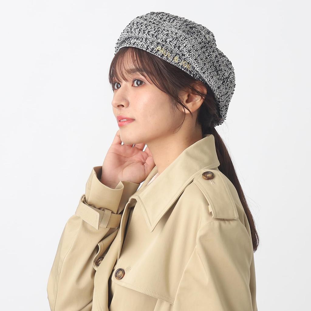 Moonbat Hat Beret Tweed Logo Embroidery Black [Paul & Joe] - Women's - - - 26-113-70207 -