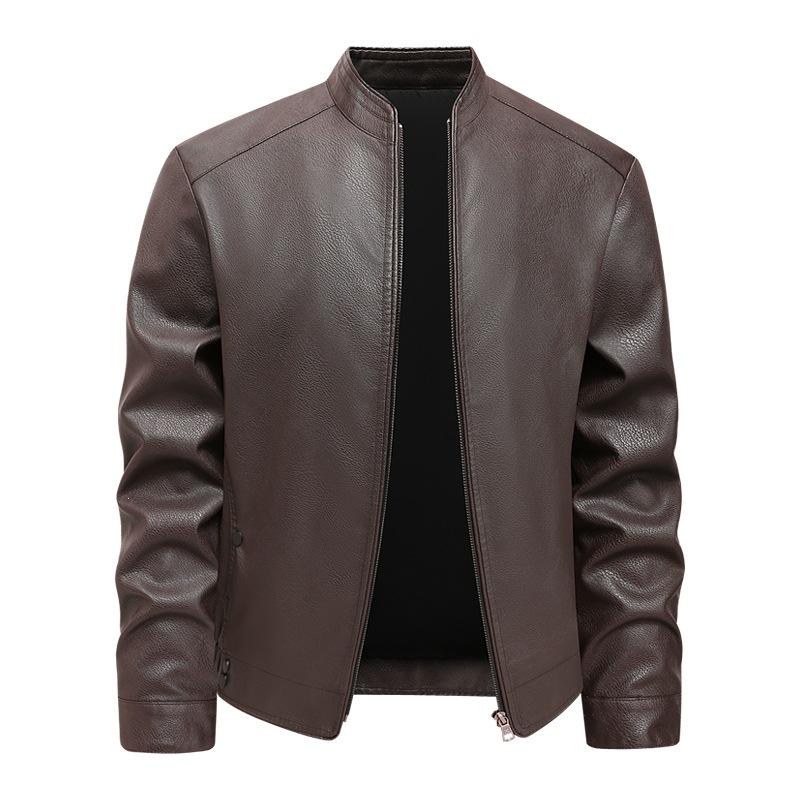Men's leather jacket spring and autumn trend handsome slim short youth leather jacket men pu