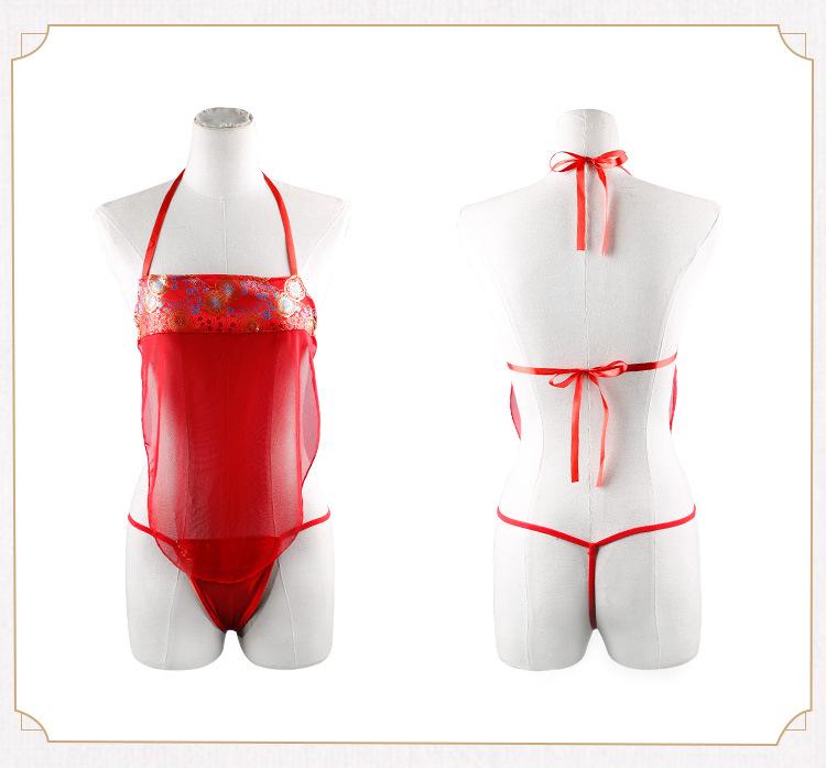 Sexy Lingerie Red Bridal Outfit Classical Kimono