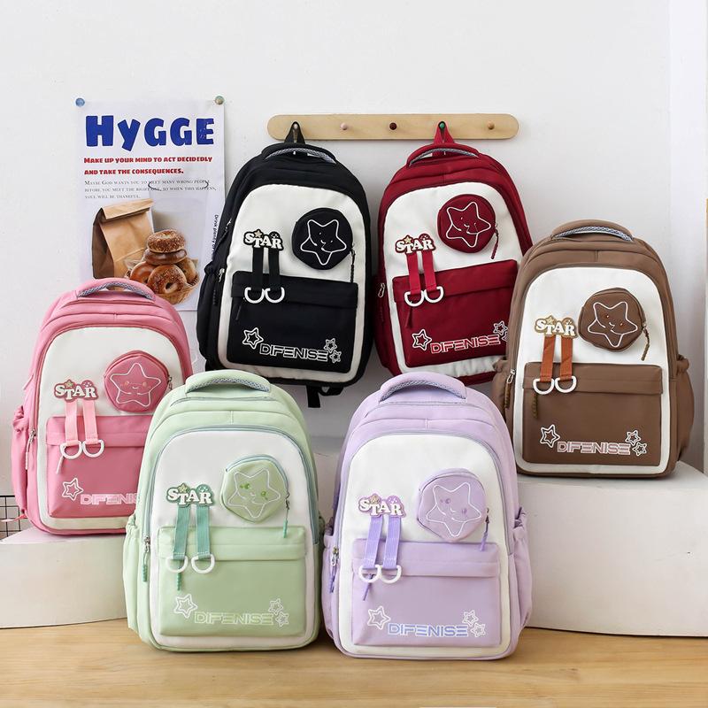 Backpack for Primary and Secondary School Students' School Bag New Fashionable and Trendy Insulated Meal Bag Large Capacity Four Piece Set