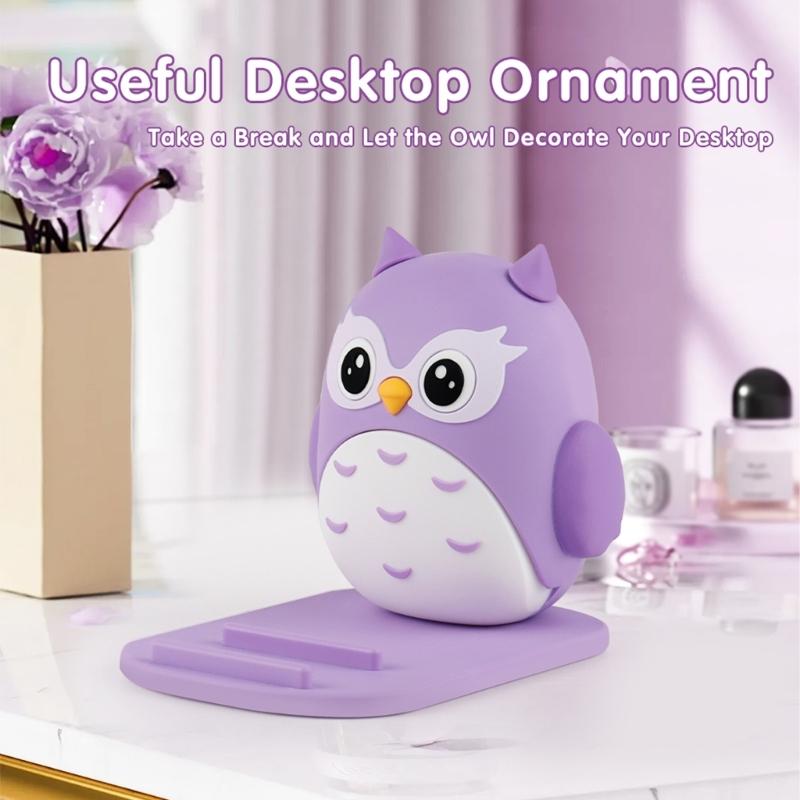 Foldable Phone Holder Rack With Cute Owl Designing Adjustable Stand For Desk Travel Office Use Watching Videos And Calls