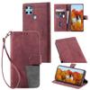 For Realme C25Y,C21Y Vintage Color Block Folio Wallet Phone Case RFID Anti-Theft Card Holder