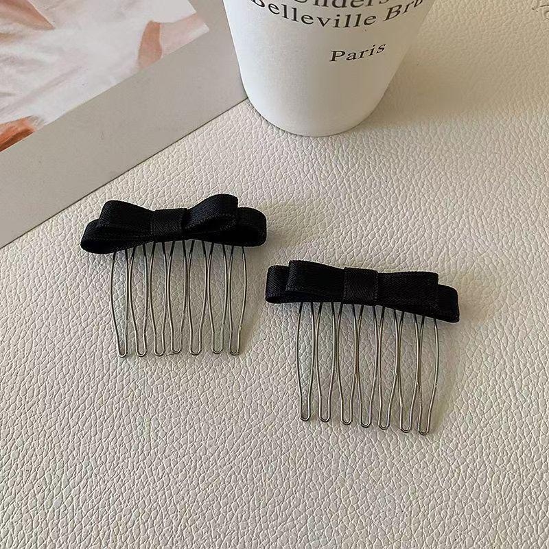 Korean Bow Hair Comb: Women's Versatile Wispy Bangs Hairpin Accessory