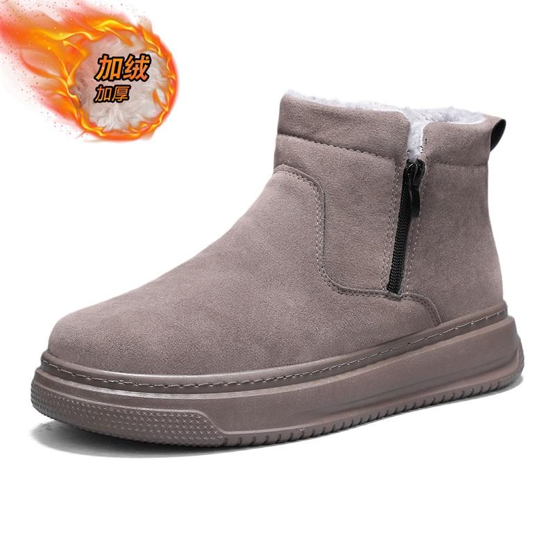 

Winter Noslip Snow Boots Man Plush Anti Slip Thermal Insulated Men Ankle Boots Fur Platform Fleece-Lined Outdoor Casual Shoes 39
