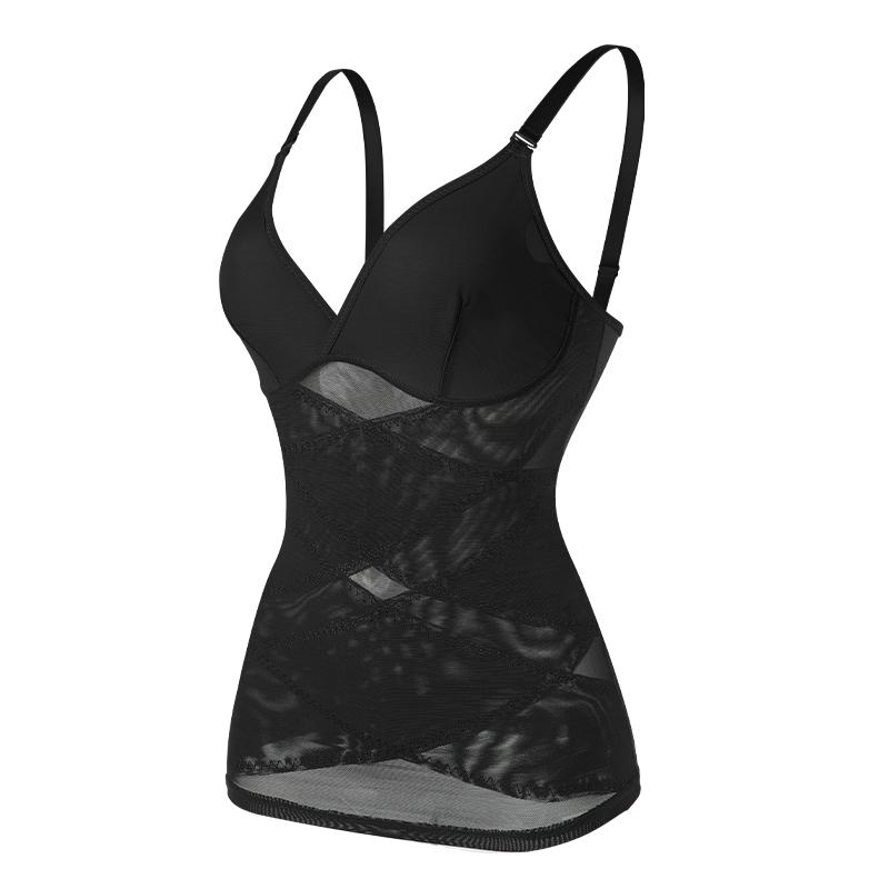 

Формирователь тела для женщин Корректирующее белье для контроля живота Компрессионные майки Топы на бретельках с v-образным вырезом Бесшовные прозрачные корсеты для талии XXXL чёрный