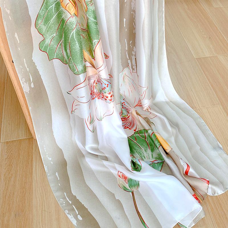 180*90cm fashion Luxury Brand muffler Women Female Designer Big Florals Digital Foulard Ladies Silk Shawls Beach Scarf Printed