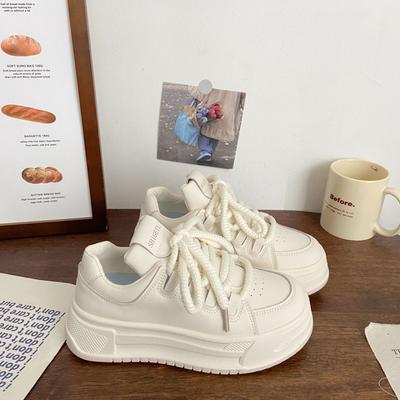 Super Fire Women's New Spring and Autumn Thick-soled Height Increase Versatile with Skirts Sports and Leisure Board Shoes
