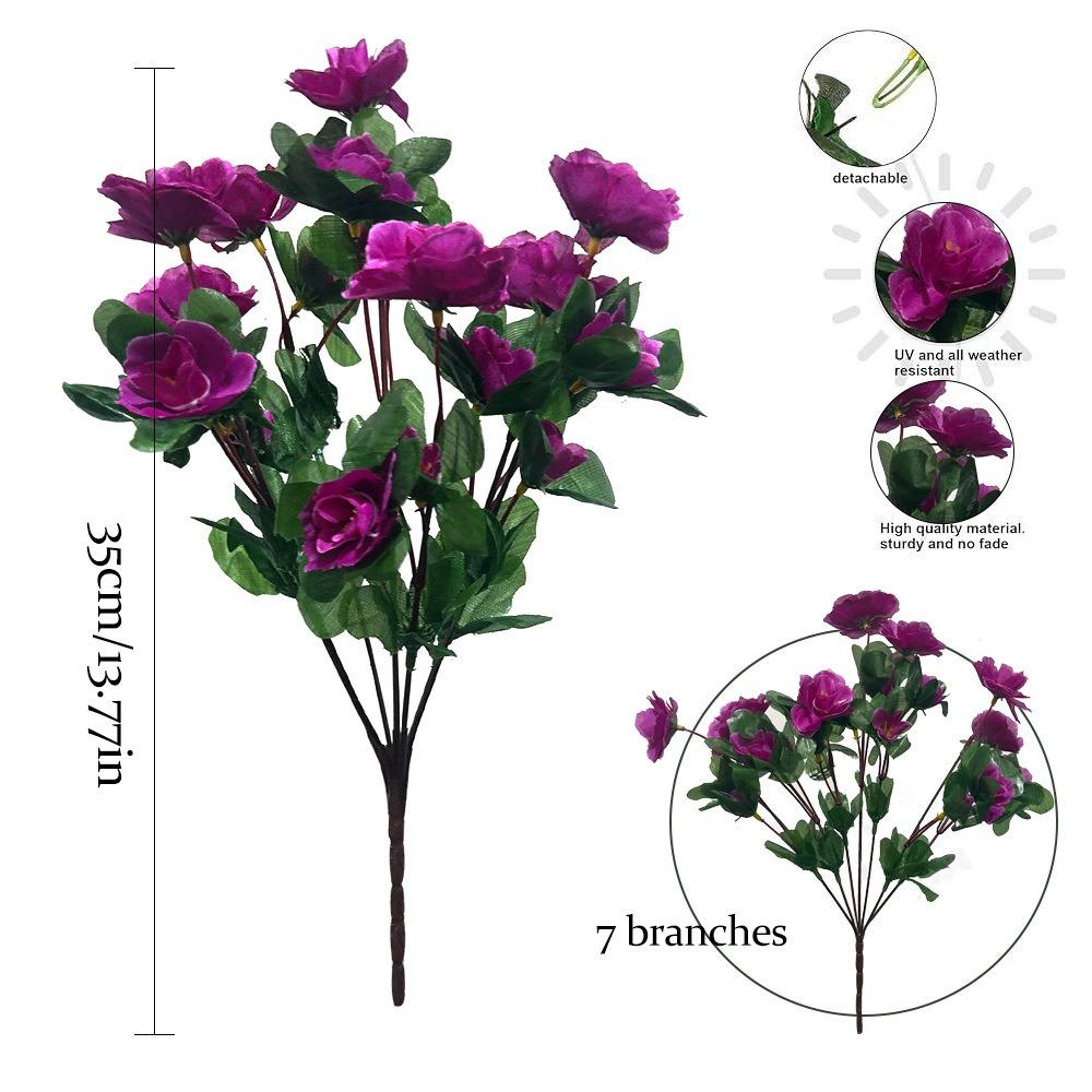 

2Pcs 35cm Fake Rhododendron Flowers Silk Faux Floral Decor Realistic Fake Flowers Home Decor фиолетовый