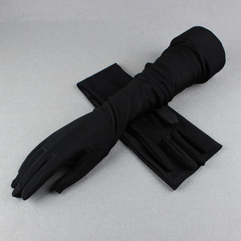 51CM Long Summer Women Thin Breathable Sun Protection Anti-UV Gloves Outdoor Drive Cycling Cover Scar Arm Sleeve Solid Soft