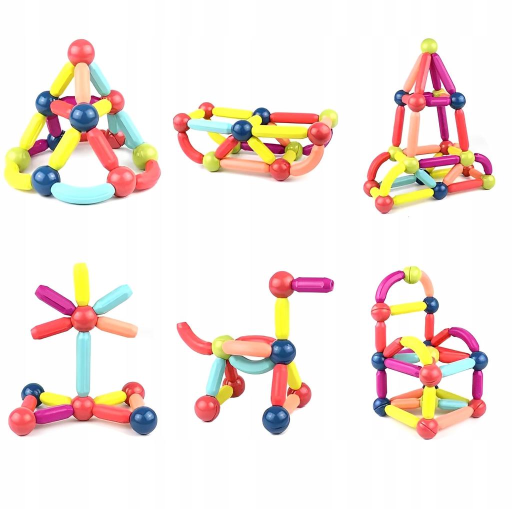Klocki Magnetyczne Konstrukcyjne Edukacyjne Kreatywne Magnetic Sticks 40 El