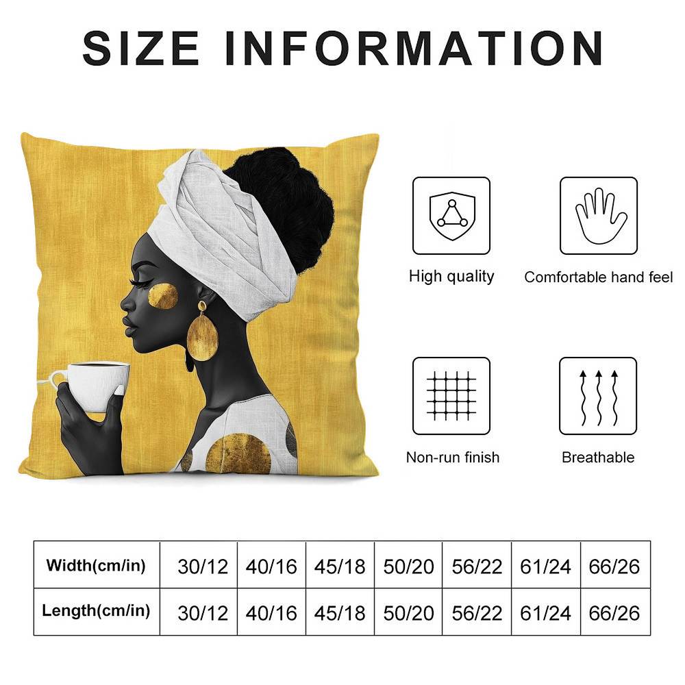African Women Pillow Case 3D Print Polyester Fiber 40*40cm Home Sofa Throw Decoration Festival Gift