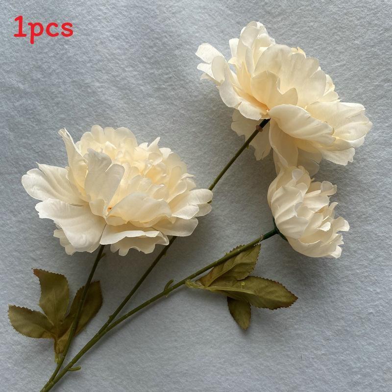 

Peony Realistic Silk Arrangement For Wedding Party Living Room Decoration Table Champagne
