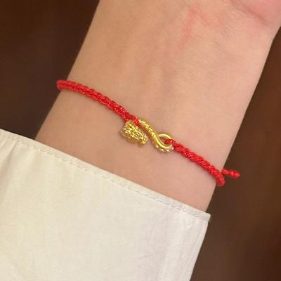 Jahr des Drachen Sternzeichen Drache Handseil Damen Leichtes Luxus Nischendesign Sinn für Geburtstagsjahr Nationalstil Paar Furui Armband Schmuck
