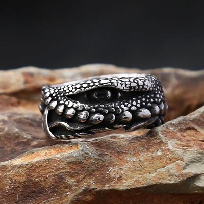 Bague Œil du Diable Vintage en Acier Inoxydable Pour Hommes Punk Biker Bagues Griffe de Dragon Bijoux Amulette Créative Cadeaux
