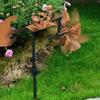 Mulino a vento in metallo fatto a mano con batterista, Statuette e statue di musicisti percussionisti, Scultura cinetica alimentata dal vento, Girandole a vento per decorazione da cortile, prato, giardino